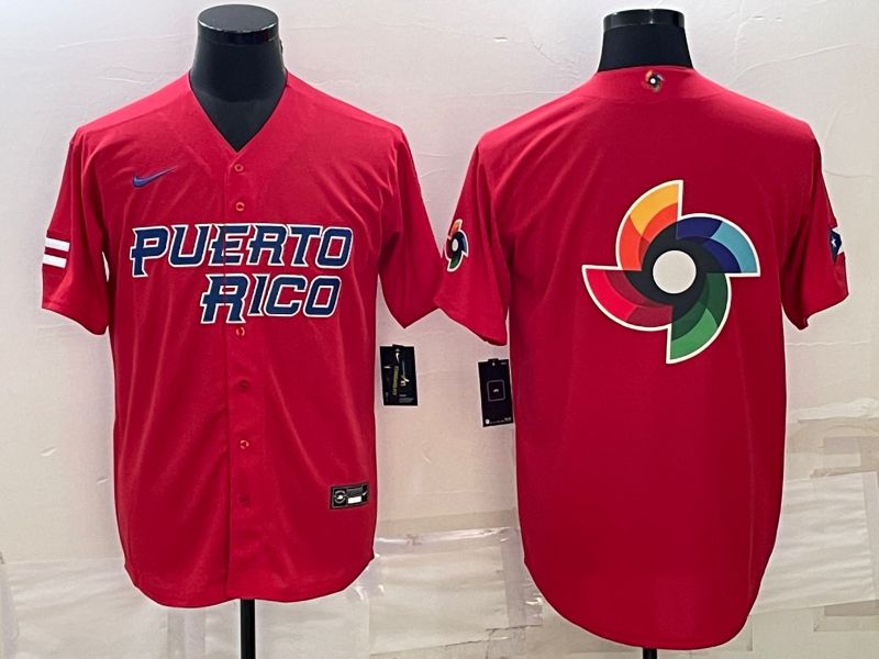 Men 2023 World Cub Blank Red Nike MLB Jersey5->more jerseys->MLB Jersey